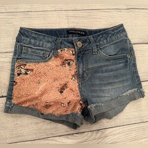 IMPERIAL STAR Girls Sequin Denim Shorts /size 10
